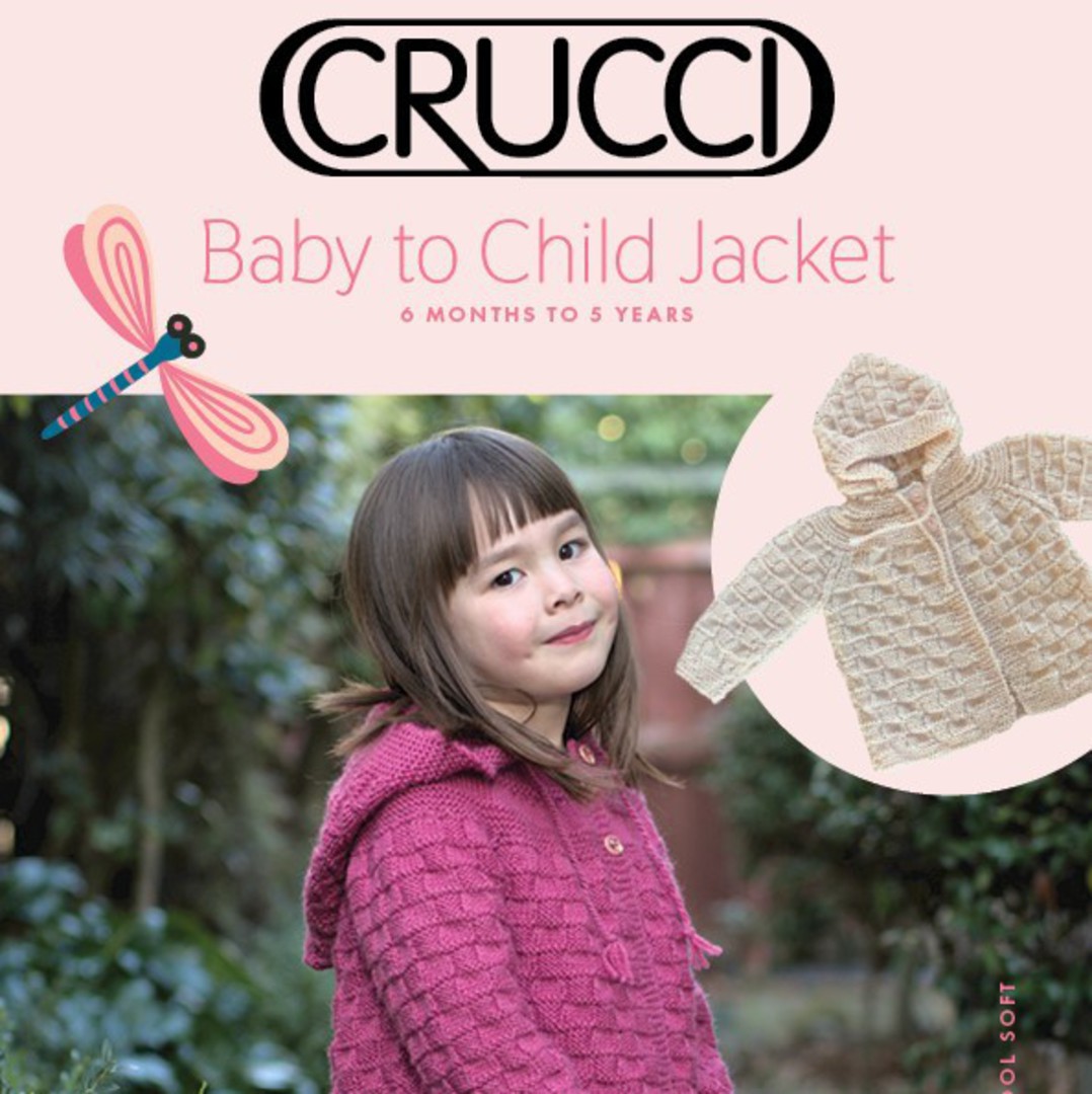 Crucci Knitting Pattern - 3 months to 5 years, 8 Ply Jacket with Hood. image 0